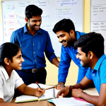 **

"A group of Indian students, fully clothed in casual wear, collaborating on study material, surrounded by books and notes, whiteboard with formulas and mnemonics, cheerful and focused, in a bright study room, 'practice makes perfect' written on wall, safe for work, appropriate content, professional study environment, perfect anatomy, natural proportions, family-friendly."

**