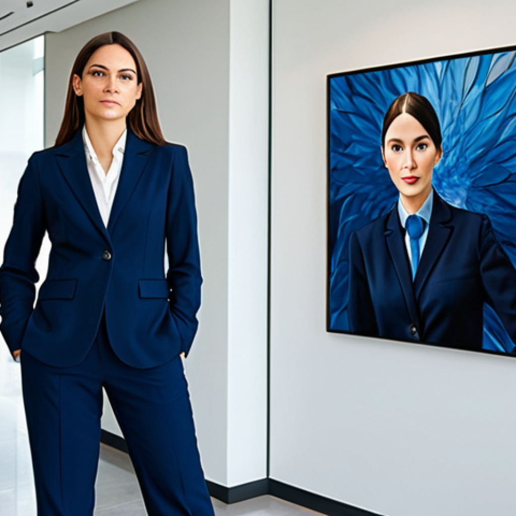 CPA 경영진과의 소통 전략 - **

A professional businesswoman in a modest, dark blue business suit, standing confidently in a mod...