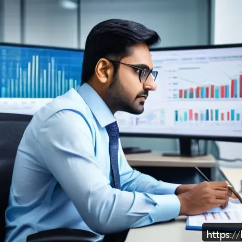 Home 30 공인회계사 연봉 상승 요인 - A professional Indian public accountant in a modern office environment, wearing formal business atti...