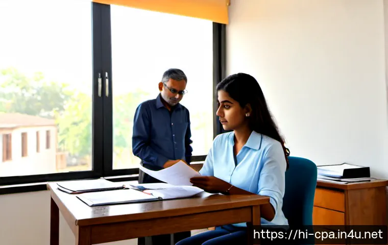 공인회계사 시험 응시 연령대 통계 - Photorealistic Indian accounting exam preparation scene, a confident young adult woman in her early ...